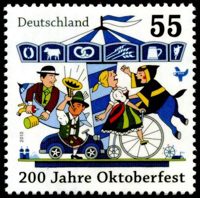 Francobollo commemorativo dei 200 anni dell'oktoberfest